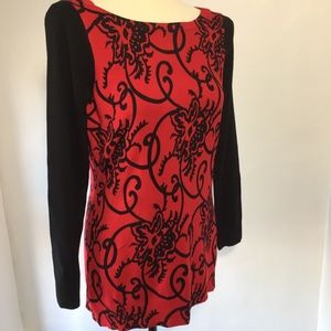 Fab red and black sweater